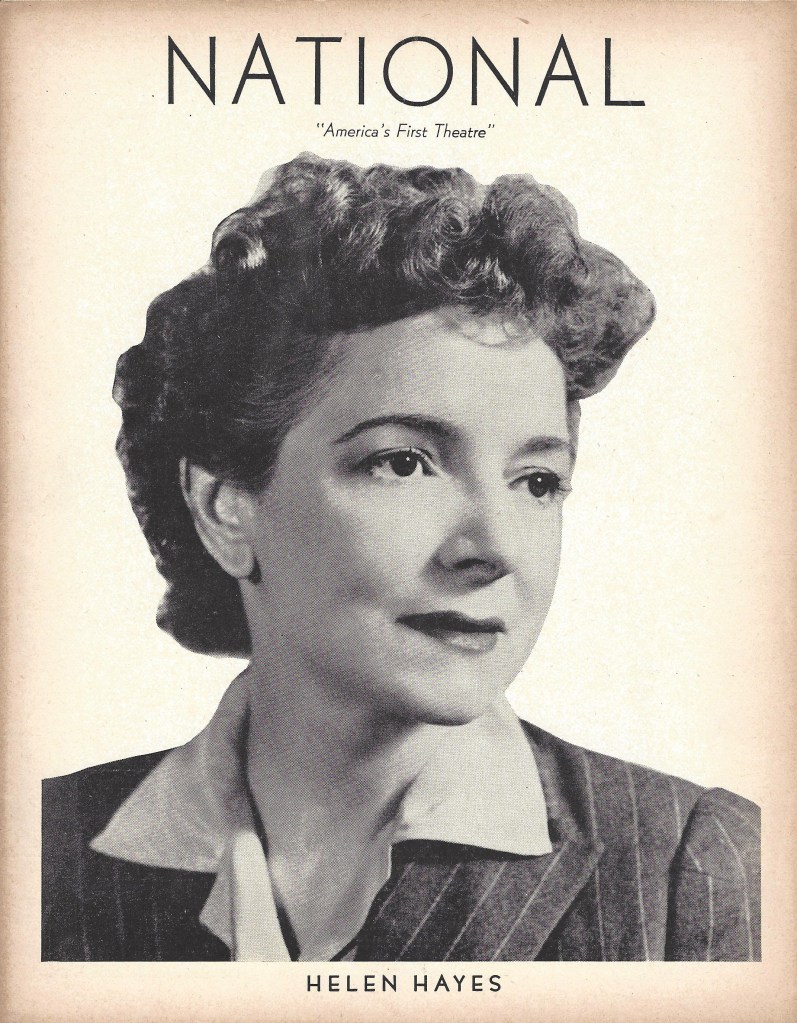 The cover of a program for "Candle in the Wind," featuring a headshot of star Helen Hayes.